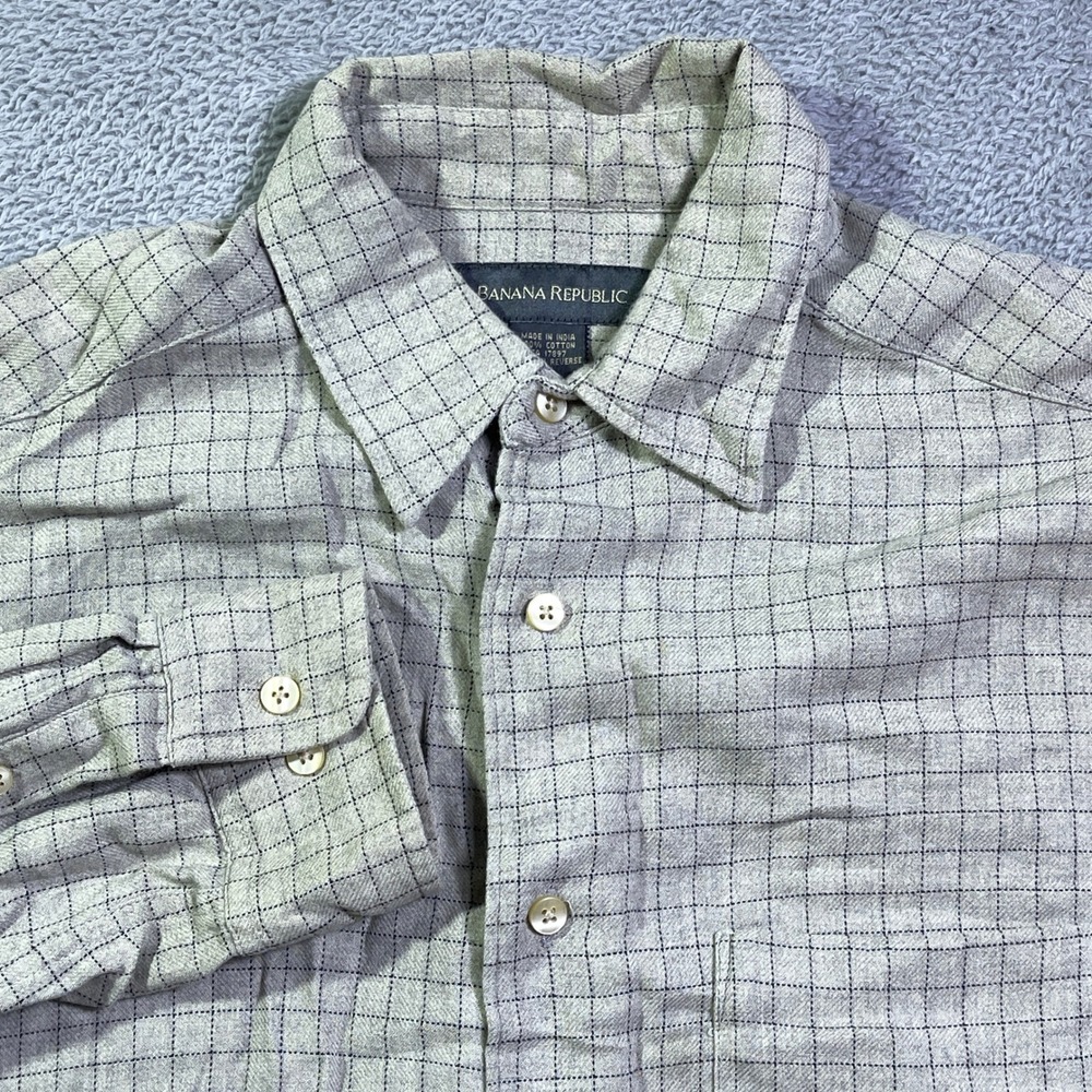 Banana Republic Mens Plaid Button Down Shirt Long Sleeve‎ Casual Size M
